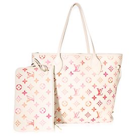 Louis Vuitton Sunrise Aquarelle Monogram Empreinte Neverfull MM Pink Weiß Andere