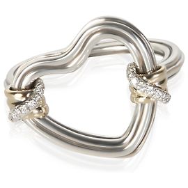 Autre Marque Bague John Hardy Cœur Bambou en Or Jaune, Argent Sterling et Diamants Autre