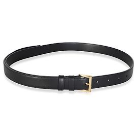 Prada Black Leather Triangle Logo Plate Belt 34/85 Other