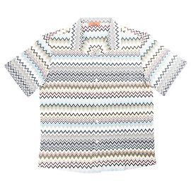 Camisa de manga curta Missoni PATTERNED em Cinza x Multicolor, Tamanho 48 IT Cinza