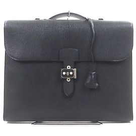 Hermès Sac Adepeche Lite1-37 Chevre Briefcase Schwarz