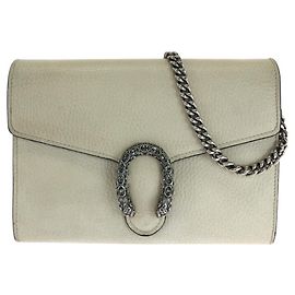 Bolsa de Ombro Gucci Dionysus em Couro com Corrente Branco