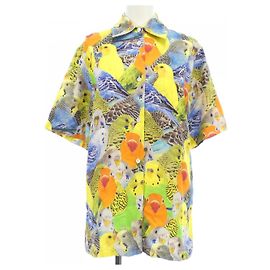 Camicia in seta Loewe S/S Blu Arancione Giallo