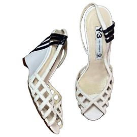 Adidas Y-3 Spring/Summer 2006 White Leather Cage Strap Wedge Sandals | Size EU 36 Other