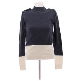 Hermès Jersey de lana azul marino y crema Azul marino
