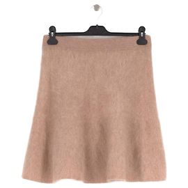 Autre Marque Gonna midi svasata beige in cotone SIX AMES Beige