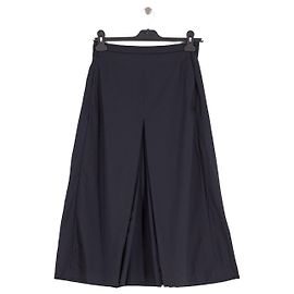 Cos Navy Pleated Midi Skirt Navy blue