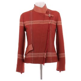 Hermès Perfecto de lana y cuero coral Roja