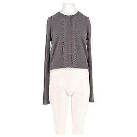 Autre Marque THE GARMENT Grauer Wollcardigan mit Stickerei Grau