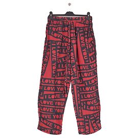 Autre Marque Pantalon en soie rouge Rouge