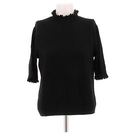 Autre Marque Schwarzer Rollkragenpullover mit Dreiviertelärmeln Schwarz