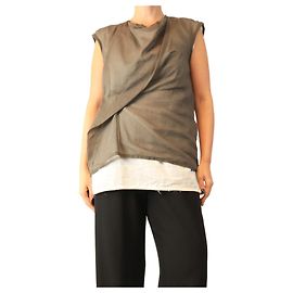 The row Top sobreposto Inawa taupe e off-white - size UK 8 Marrom