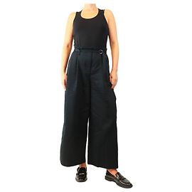 Autre Marque Pantaloni a gamba larga plissettati blu navy - size UK 10 Blu navy