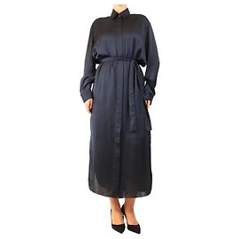 The Row Abito camicia in raso Navy - size UK 10 Blu navy