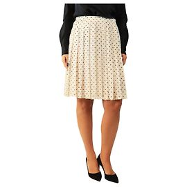 Prada Saia plissada de bolinhas pretas e off-white - size UK 10 Branco