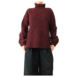 Victoria Beckham Chunky roll neck knit sweater - size S Red