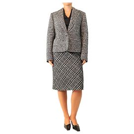 Dolce & Gabbana Grey single-breasted tweed blazer - size UK 12 Grey
