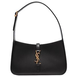Hobo-Ledertasche Le 5 à 7 von Saint Laurent Schwarz