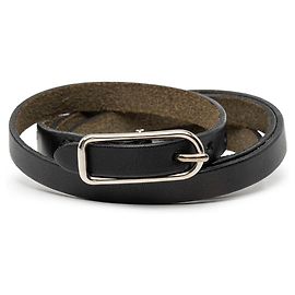Pulseira Hermès Hapi I Triple Wrap em Swift Preto com Banho de Paládio Preto