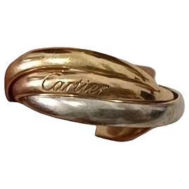 Anel Cartier Trinity em ouro amarelo, branco e rosa Prata Estampa de zebra Avelã