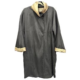 Autre Marque Cappotto lungo SÔNG in seta nera e beige Nero Beige