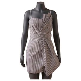 Vestido às riscas Karen Millen Branco Azul escuro