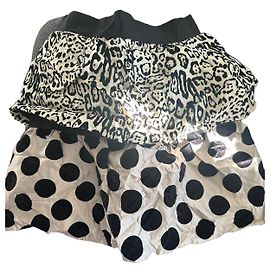 Gonna Dolce & Gabbana in seta con stampa leopardata e pois Nero Bianco Stampa leopardo