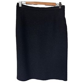 Autre Marque Schwarzer Wollrock aus Bouclé Schwarz