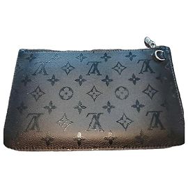 Louis Vuitton Urs Fischer Monogram Black Leather Pouch Black Monogram