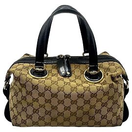 Gucci Bolsa Boston Full Moon Monogram Marrom Preto