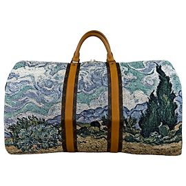Louis Vuitton Keepall 55 Monogram Van Gogh Mala de Viagem Marrom Multicor Monograma