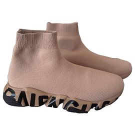 Balenciaga Speed Graffiti Sneakers Beige