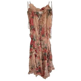 Zimmermann Vestido midi Laelia de seda floral Rosa Vermelho Bege Verde