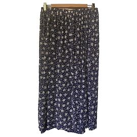 Autre Marque MANI Saia longa floral azul e branca Branco Azul