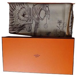 Hermès Sci di Cashmere Della Cavalleria Favolosa Marrone Beige