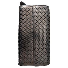 Carteira Bottega Veneta em couro trançado Marrom