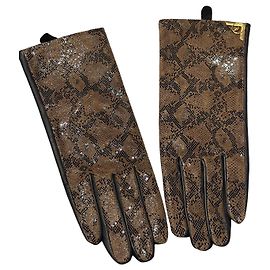 Gants en cuir imprimé crocodile