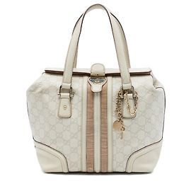 Gucci White Guccissima Treasure Handtasche Weiß