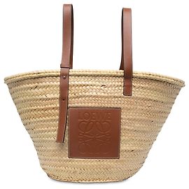 LOEWE Großer Anagram-Korb-Tote aus Raphia in Beige Beige