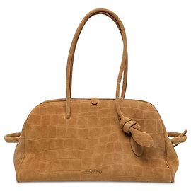 Sac Le Turismo Jacquemus en daim marron embossé effet croc Marron Camel