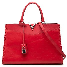 Louis Vuitton Red Monogram Very Leather Very Zipped Rosso