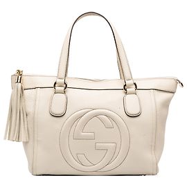 mala Soho Working Small em couro branco Gucci Branco