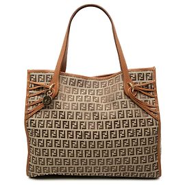 Fendi Beige Zucchino Canvas Tote Beige