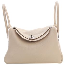 Hermès Beige Clemence Lindy 26 Beige