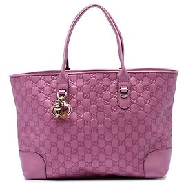 Gucci Pink Metallic Guccissima Heart Bit Tote Pink