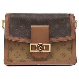 Louis Vuitton Brown Monogram Reverse Dauphine MM Marrone