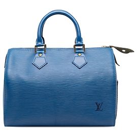 Louis Vuitton Blue Epi Speedy 25 Azul