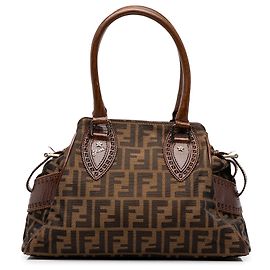 Bolsa Fendi Brown Zucca Canvas Etniko Marrom