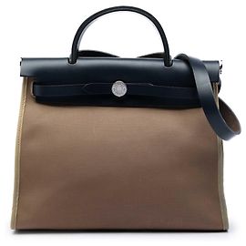 Hermès Brown Toile Herbag Zip 31 Marrone Taupe