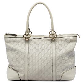 Gucci White Guccissima Lovely Tote Tasche Weiß Aus weiß